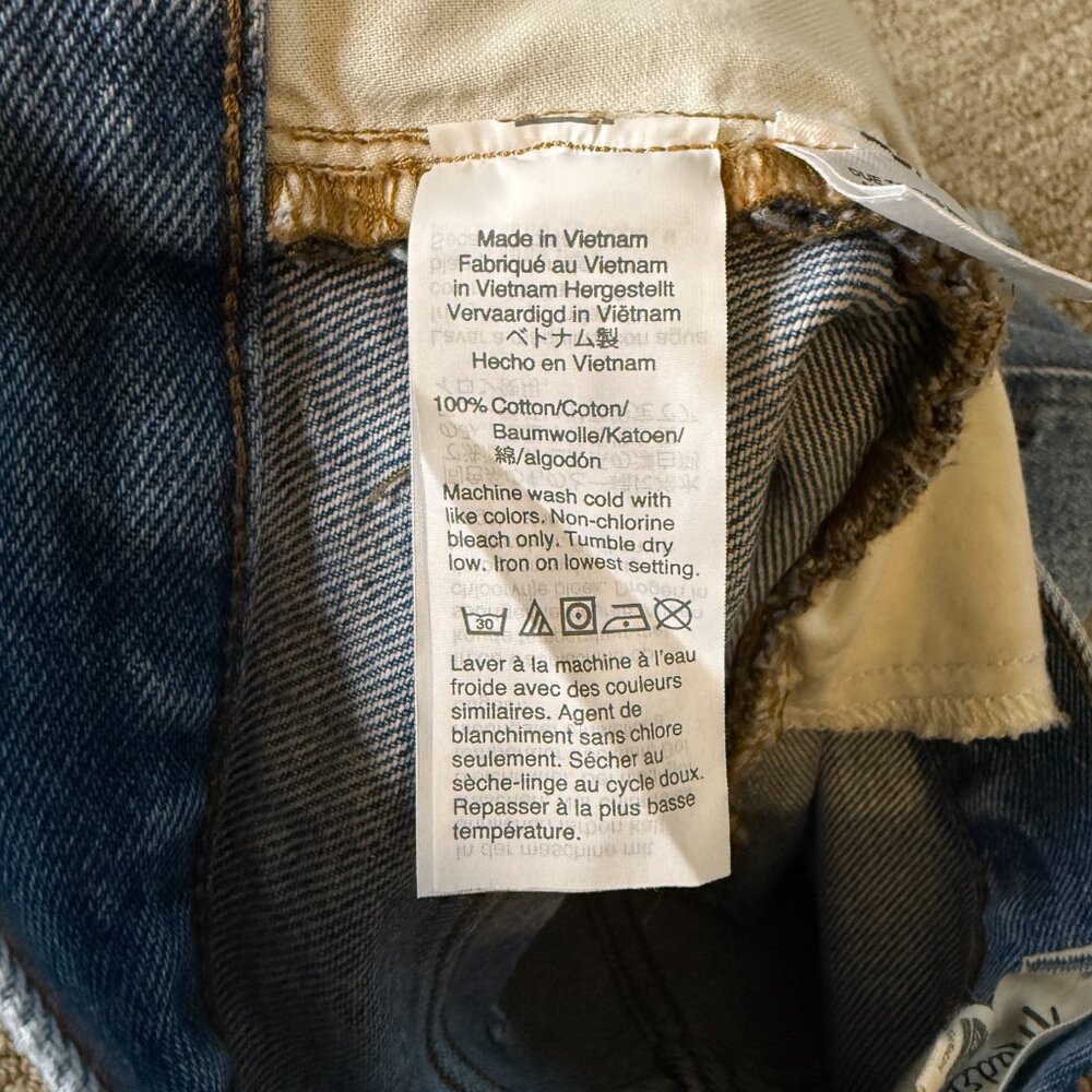 Madewell Women's Denim Jean Shorts Distressed High-Rise Relaxed Frayed Size 27 - Picture 5 of 11